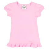 Blank Girl's Short Sleeve Ruffle Tee Shirt